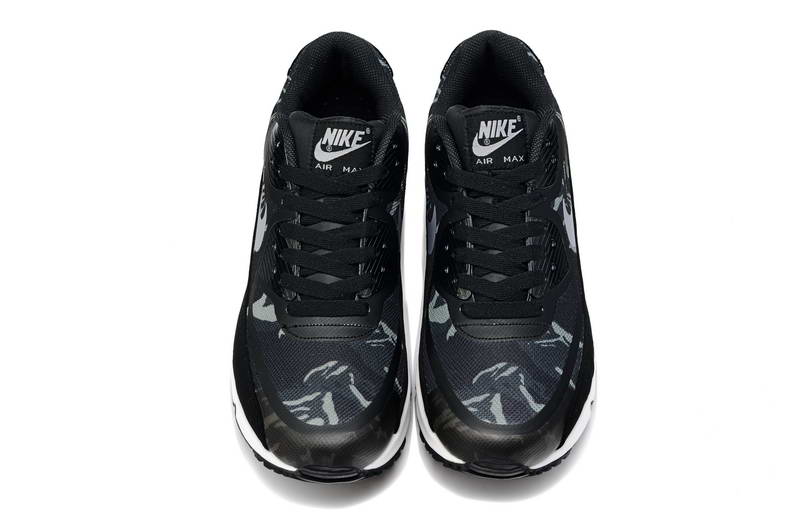 Nike Air Max 90 Chaussures Hommes pre Bande Noir Blanc (3)